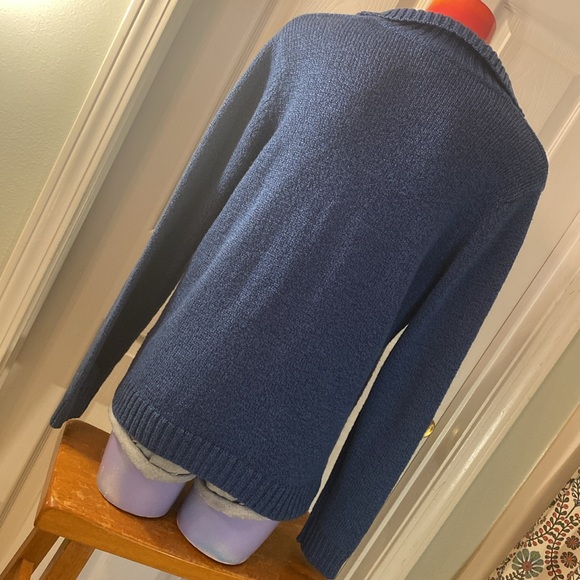 St. John's Bay Blue Knit Sweater - Picture 8 of 12